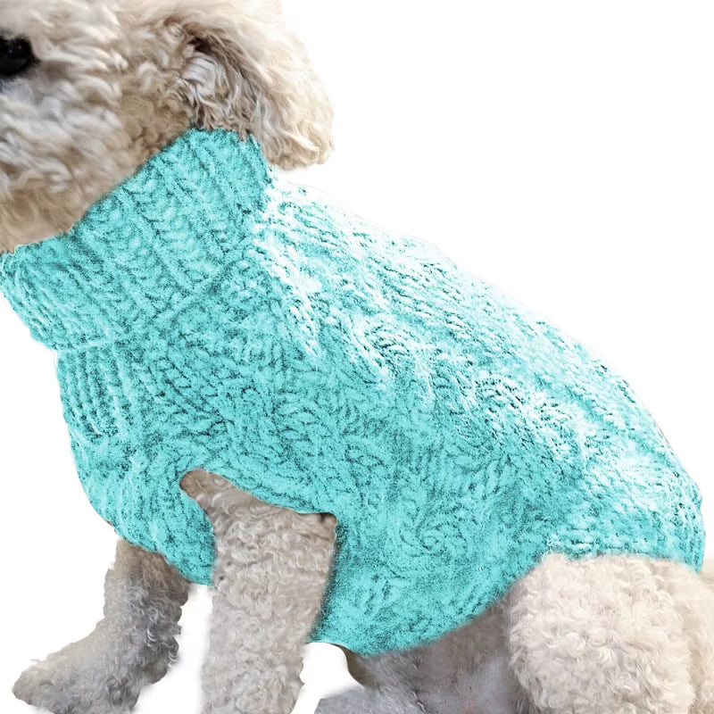 Warm Dog Cat Sweater Clothing Winter Turtleneck Knitted Pet Cat Puppy Clothes Costume for Small Dogs Cats Chihuahua Outfit Vest