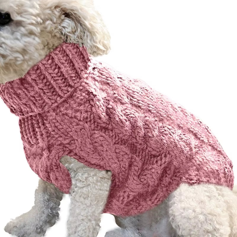 Warm Dog Cat Sweater Clothing Winter Turtleneck Knitted Pet Cat Puppy Clothes Costume for Small Dogs Cats Chihuahua Outfit Vest