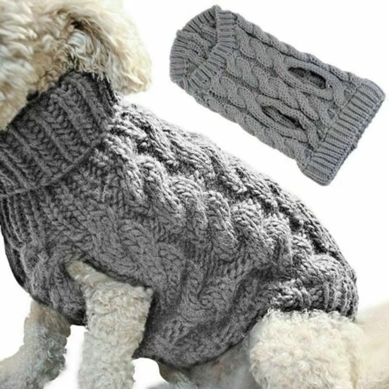Warm Dog Cat Sweater Clothing Winter Turtleneck Knitted Pet Cat Puppy Clothes Costume for Small Dogs Cats Chihuahua Outfit Vest