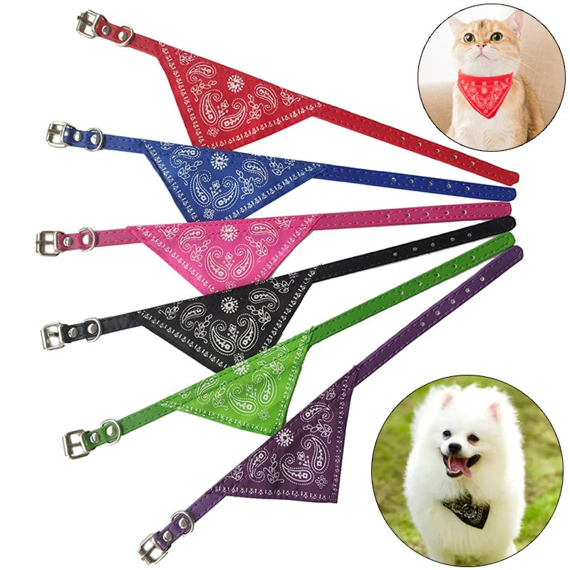 Cheaper Cat Dog Collar Triangle Scarf for Small Medium Dogs Ethnic Print Pet Bandanas Yorkshire Gotas Mascotas Grooming Products