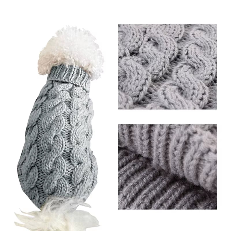 Warm Dog Cat Sweater Clothing Winter Turtleneck Knitted Pet Cat Puppy Clothes Costume for Small Dogs Cats Chihuahua Outfit Vest